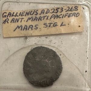 Genuine Ancient Roman Empire Coin Emperor Gallienus 260-268 AD Marti Pacifier